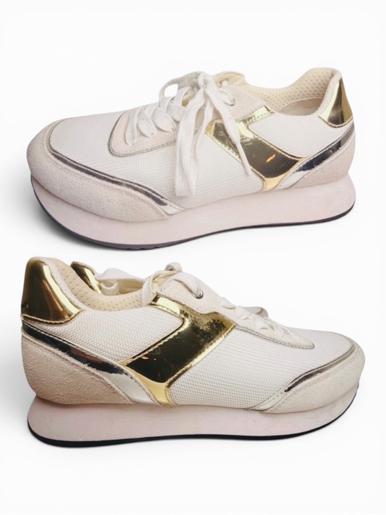 Geox Respira Shoes - Geox D Doralea A Respira White Gold Comfort Walking Sneakers EU 40 US 10